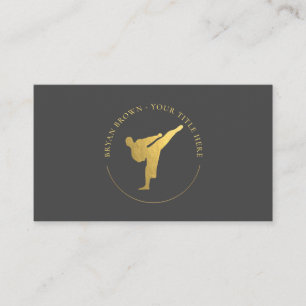 Gold Kickboxing - Karate Logo Business Card Visitenkarte