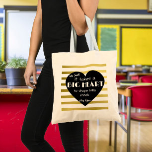 Gold Kinderzimmer Vielen Dank Lehrer Bag BIG HEART Tragetasche