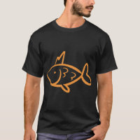Gold King Fisch Linienkunst, Goldfisch Gekritzel