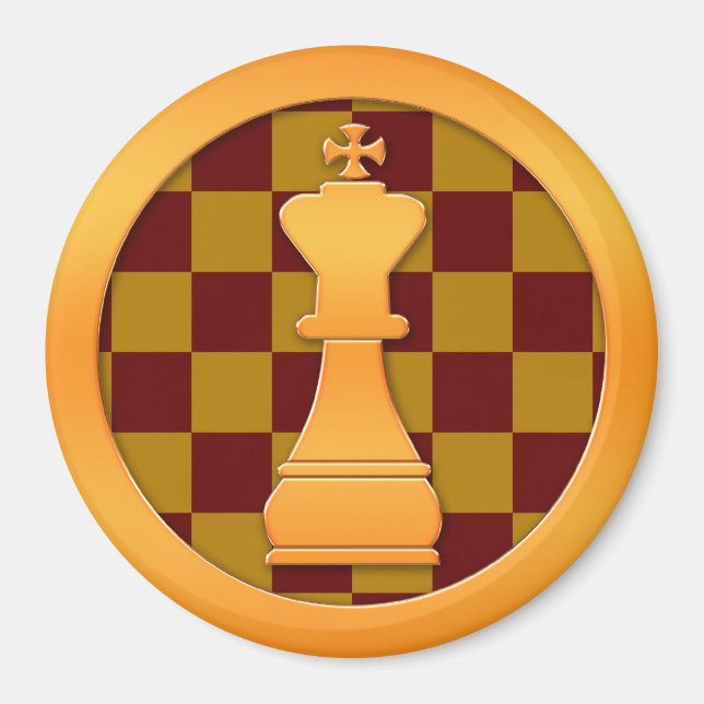 Gold King Schach Piece Magnet (Vorne)