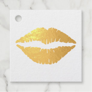 Gold Kiss Lips Geschenkanhänger