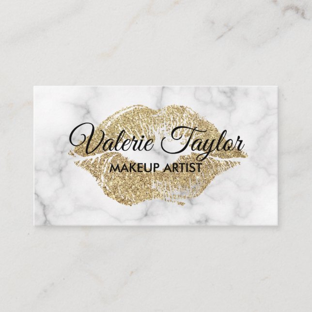 Gold Kiss Luxe Ernennung / Glitzer Trimm Terminkarte (Vorderseite)