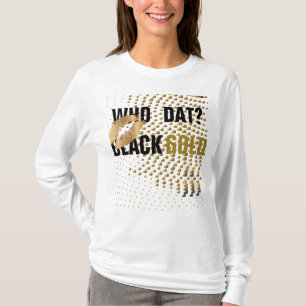 Gold Kiss/Wer Daten? Schwarze Goldherzen T-Shirt