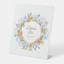Gold-Kissed Blue Rose Bridal  Sockelschild