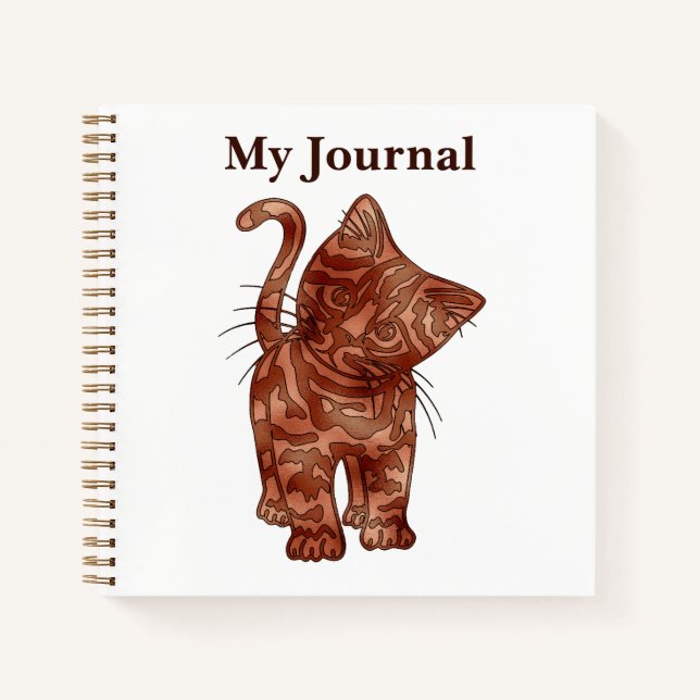 Gold Kitten Journal Notizbuch (Vorderseite)