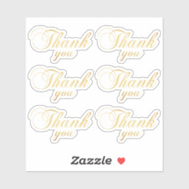 Gold Klassiker Danke. Hochzeit eleganter Typografi Aufkleber