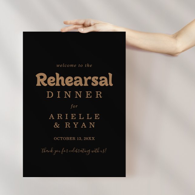 Gold Klassiker – Minimale Probe-Dinner-Willkommen  Poster (Von Creator hochgeladen)