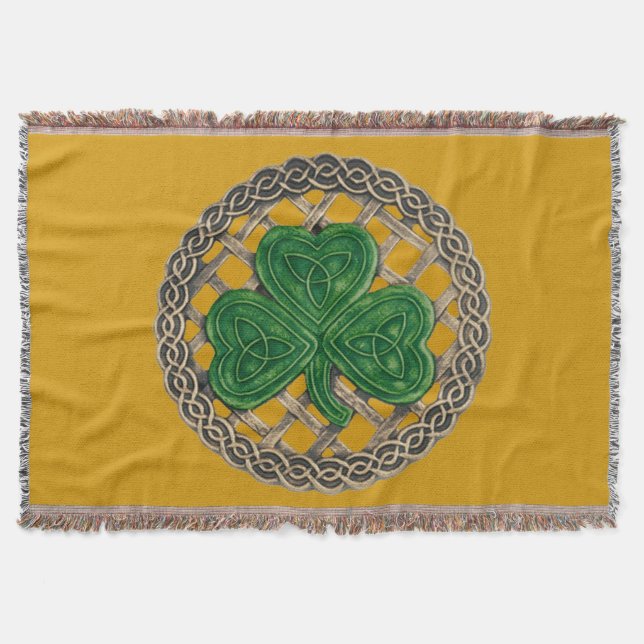 Gold-Kleeblatt auf keltischen Knochen-Knöchel Decke (Vorderseite)