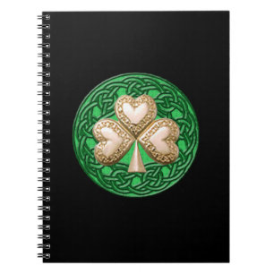 Gold Kleeblatt Spiral Notebook Notizblock