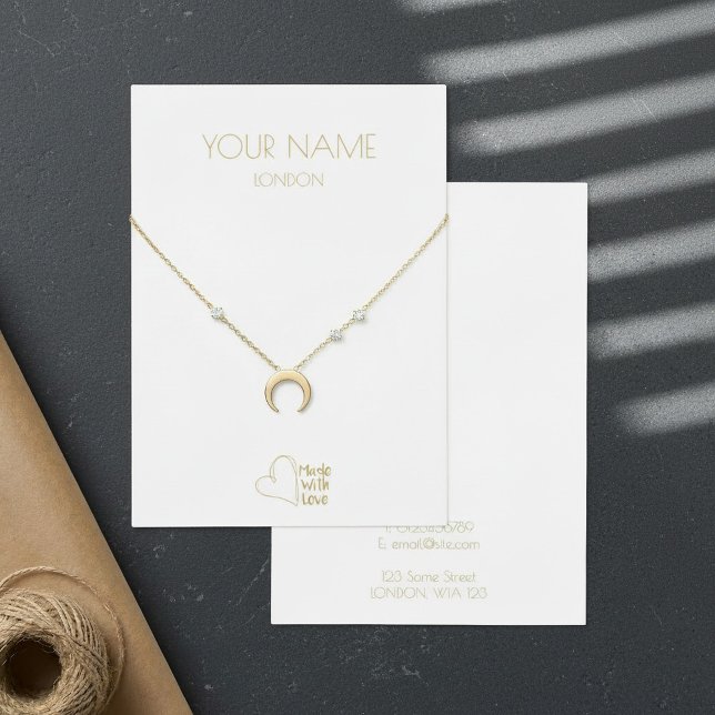 Gold kleine Herzklammer, Armband-Display-Karte (Gold small heart necklace, bracelet display card.)