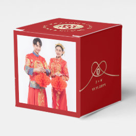 Gold Knot Red Double Happy Chinesische Hochzeit Geschenkschachtel