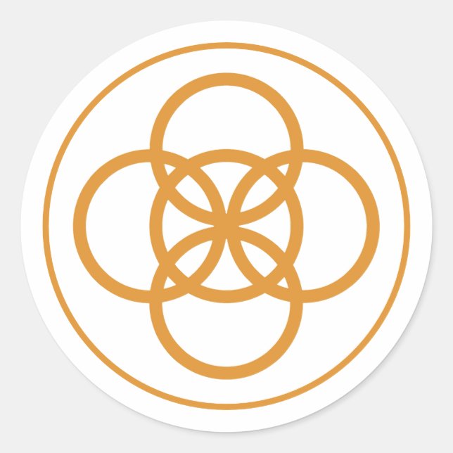 Gold Knot Runder Aufkleber (Vorderseite)