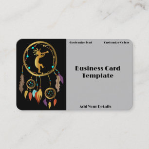 Gold Kokopelli Dreamcatcher Business Card Visitenkarte