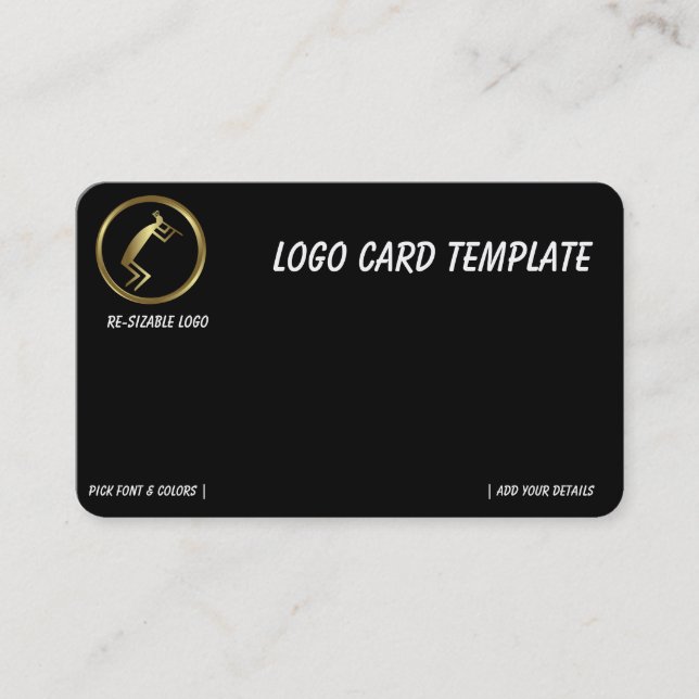 Gold Kokopelli  Logo Visitenkarte (Vorderseite)