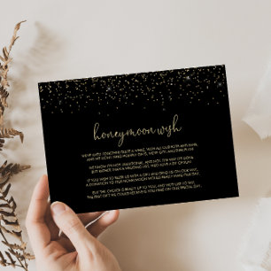 Gold Konfetti Fancy Schrift Hochzeitswunsch   Begleitkarte