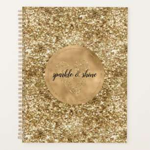 Gold Konfetti Glitter Herz Planer