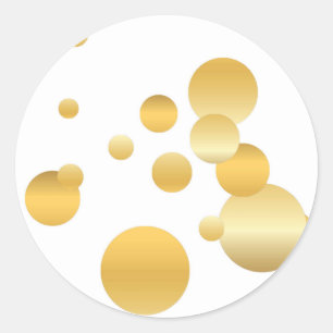 Gold Konfetti Leere Vorlage Elegant Modern Runder Aufkleber