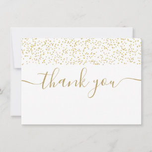 Gold Konfetti Moderne Elegante Schrift Dankeskarte