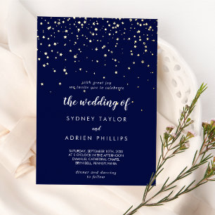 Gold Konfetti Navy Die Hochzeit von Gold Folieneinladung