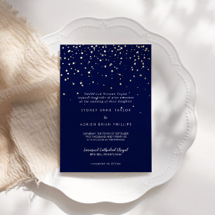 Gold Konfetti Navy Traditionelle Hochzeit Gold Folieneinladung