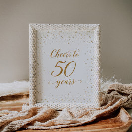 Gold Konfetti Prost auf 50 Jahre Poster - GAC25