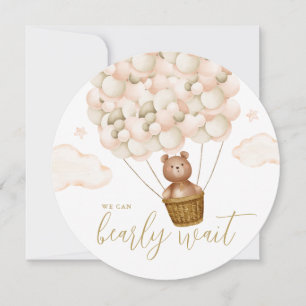Gold können wir Teddybär-Baby-Party kaum erwarten Einladung