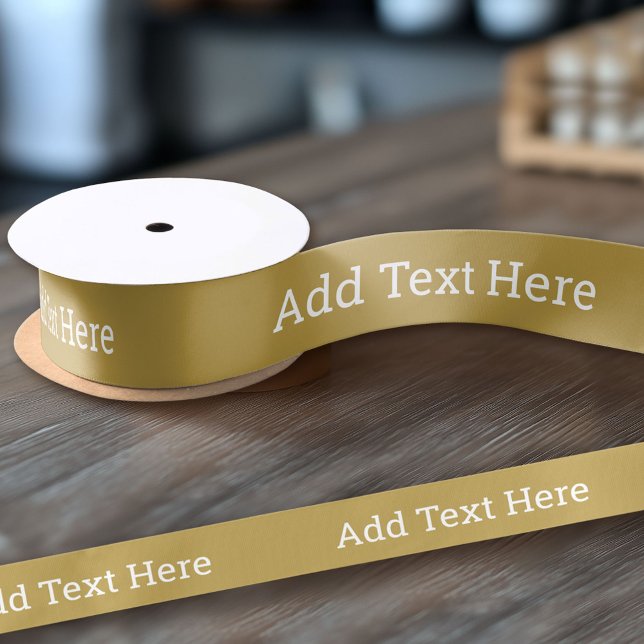 Gold kreieren Sie sich selbst - Ihren eigenen Text Ripsband (Custom Ribbon on a Roll - Personalize this ribbon with you text)