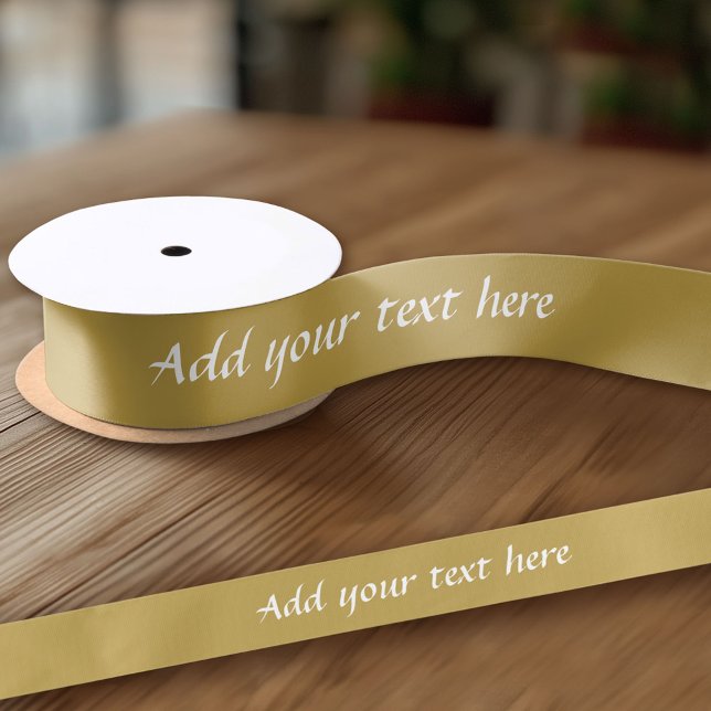 Gold kreieren Sie sich selbst - machen Sie es zu I Satinband (Custom Ribbon on a Roll - Personalize this ribbon with you text)