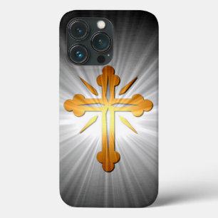 Gold-Kreuz auf Sonnenstrahlen Case-Mate iPhone Hülle