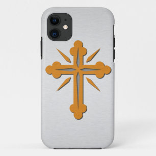 Gold-Kreuz und Platinum-Edelstahl-Metall Case-Mate iPhone Hülle