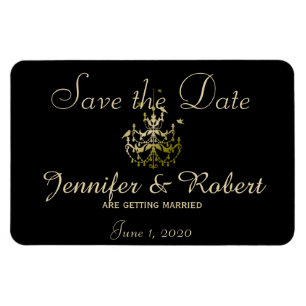 Gold Kronleuchter Black Posh Wedding speichern das Magnet