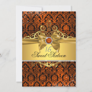 Gold-Kupfer-Damaskus Sweet Sixteen Einladung
