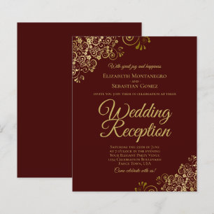 Gold Lace Auburn Wedding Reception BUDGET Einladun