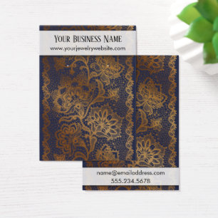 Gold Lace auf Navy Oring Holder Display Cards