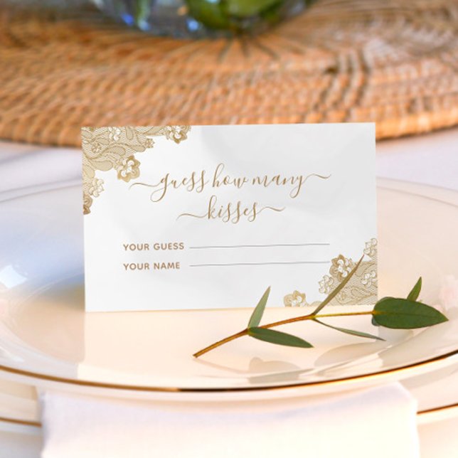 Gold Lace Cream Guess Guess Wie viele Kisses Brida Begleitkarte (Von Creator hochgeladen)