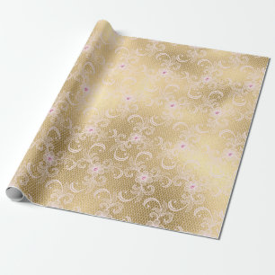 GOLD LACE ELEGANT BIRTHDAY WEDING WRAP GESCHENKPAPIER