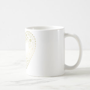 Gold Lace Heart Kaffeetasse