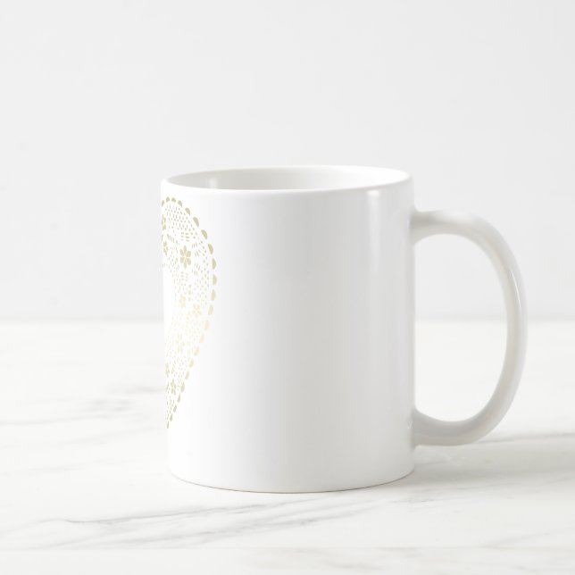 Gold Lace Heart Kaffeetasse (Rechts)