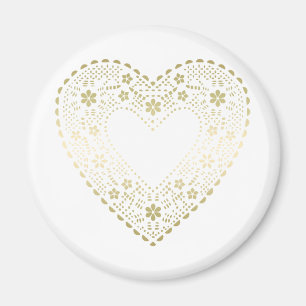 Gold Lace Heart Magnet