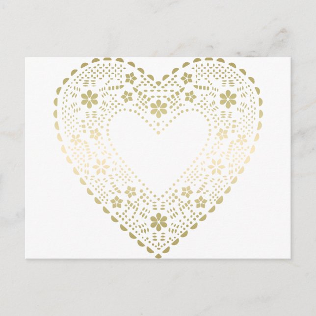 Gold Lace Heart Postkarte (Vorderseite)