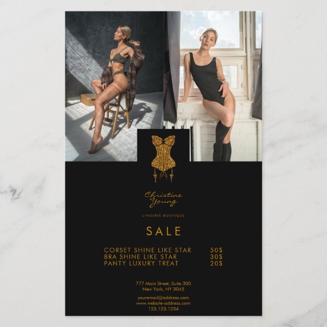 Gold Lace Lingerie Boutique 2 Foto Preis Flyer (Vorne)