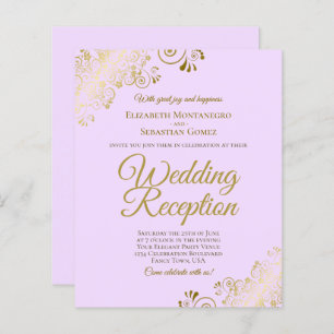 Gold Lace on Lilac Wedding Reception BUDGET Einlad