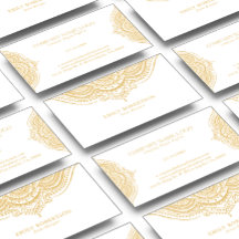 Gold Lace Paisley Mandala On White