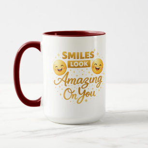 Gold „Lächeln Sieht Toll Aus Bei Dir“ Combo-Tasse Tasse
