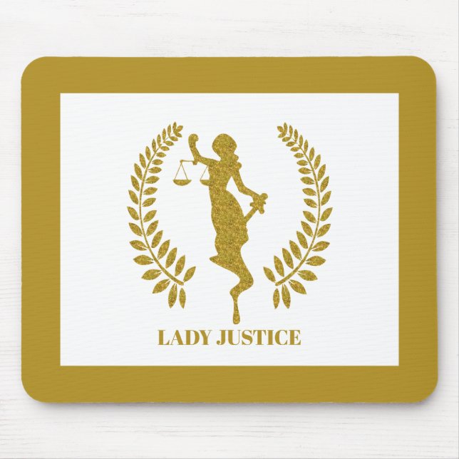Gold Lady Justice Logo Mousepad (Vorne)