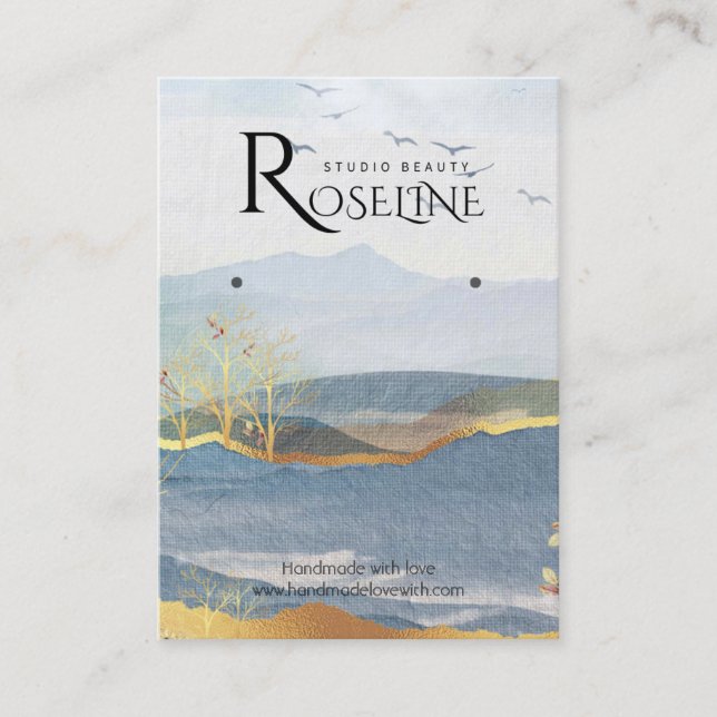 Gold Landscape Paint Soft Juwelendisplay Visitenkarte (Vorderseite)