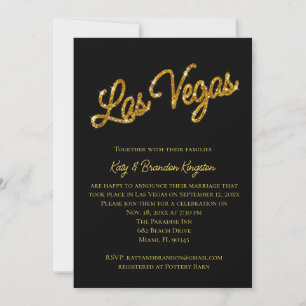 Gold Las Vegas Glitzern Post Wedding Einladung