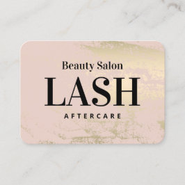 Gold Lash Aftercare Instructions Business Card Visitenkarte