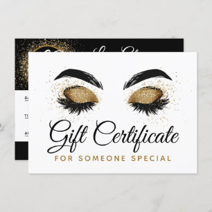 Gold Lash Brow Bar Beauty Geschenkgutschein Einladung