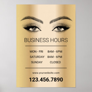 Gold Lashes Makeup Artist Salon Poster